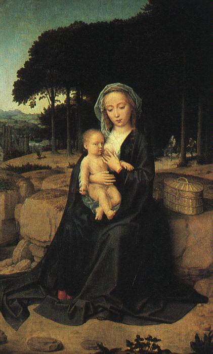 Gerard David The Rest on the Flight to Egypt_1 Norge oil painting art